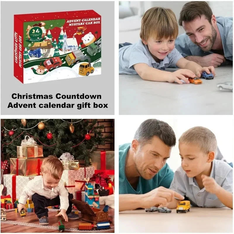 Countdown Calendar 24 Pull-Back Cars Battery-Free