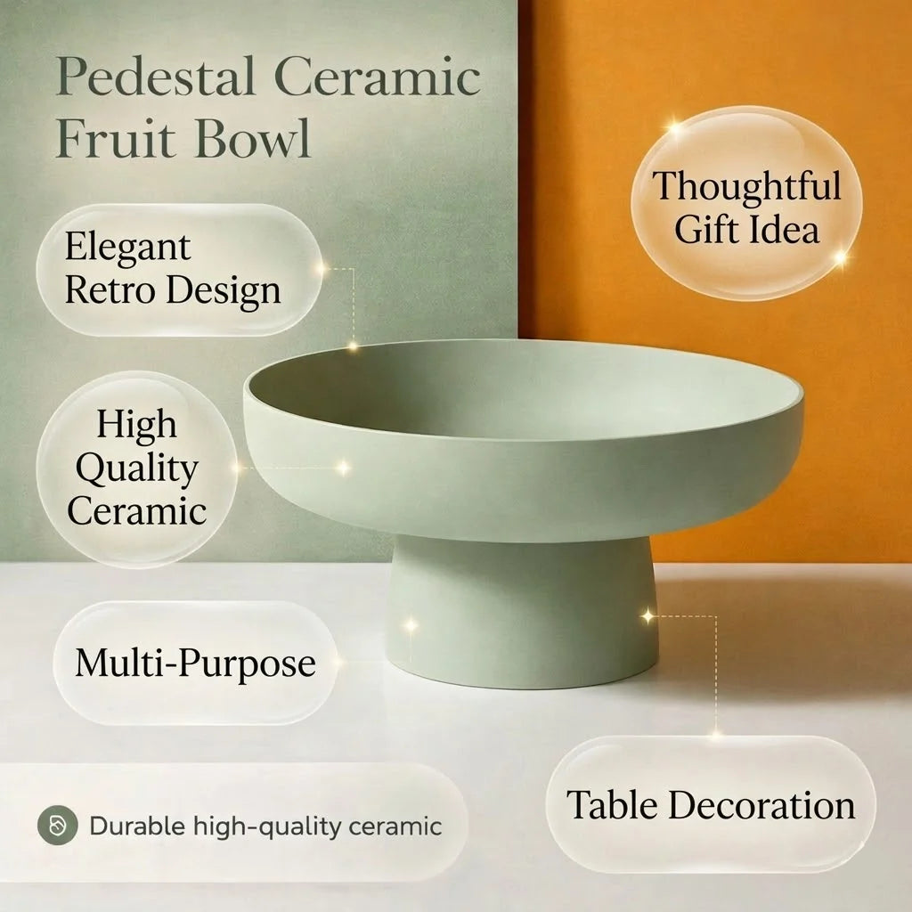 Countertop Fruit Bowl Glazed Ceramic Single Layer
