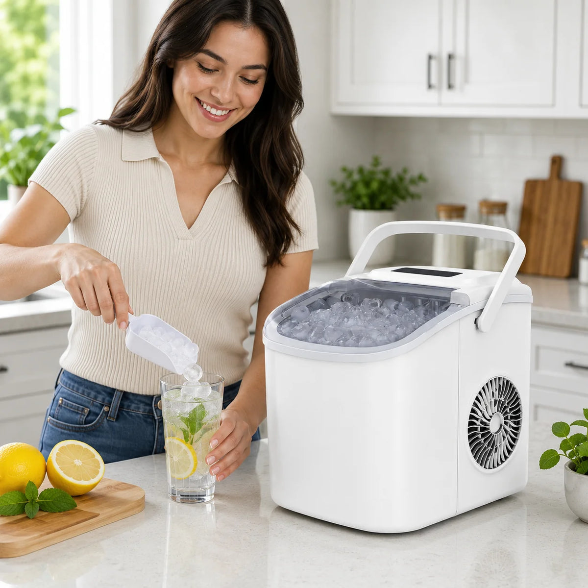 Countertop Nugget Ice Maker Soft Chewable No Plumbing