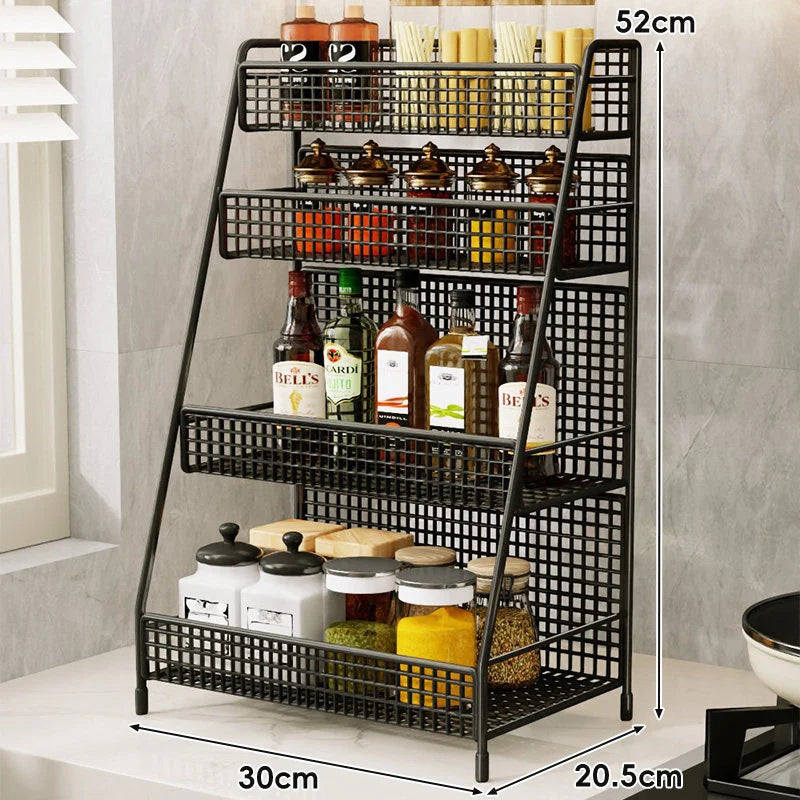 Countertop Organizer Shelf Three-Tier Metal Mesh Space-Saving