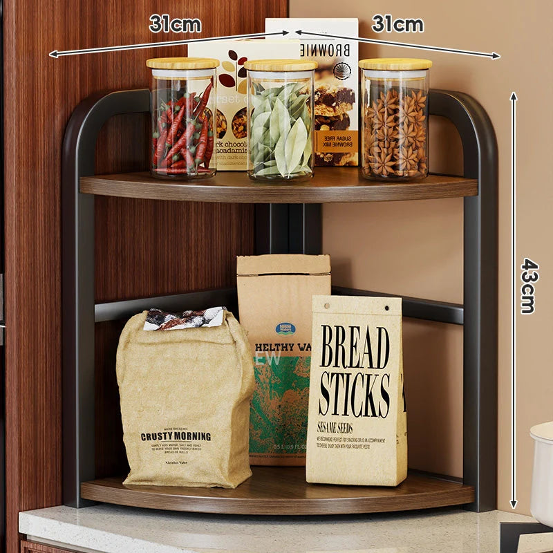 Countertop Shelf Corner Design Rust-Resistant Metal Freestanding