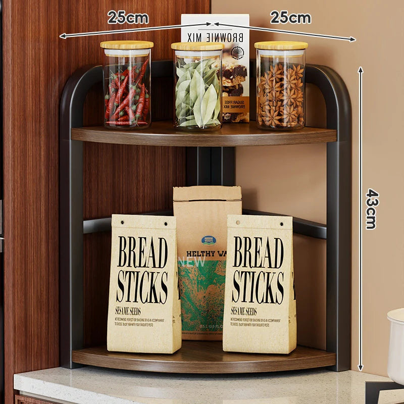 Countertop Shelf Corner Design Rust-Resistant Metal Freestanding