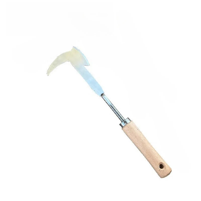 Crack Weeding Tool Stainless Steel L-Shaped Blade Beech Wood Handle