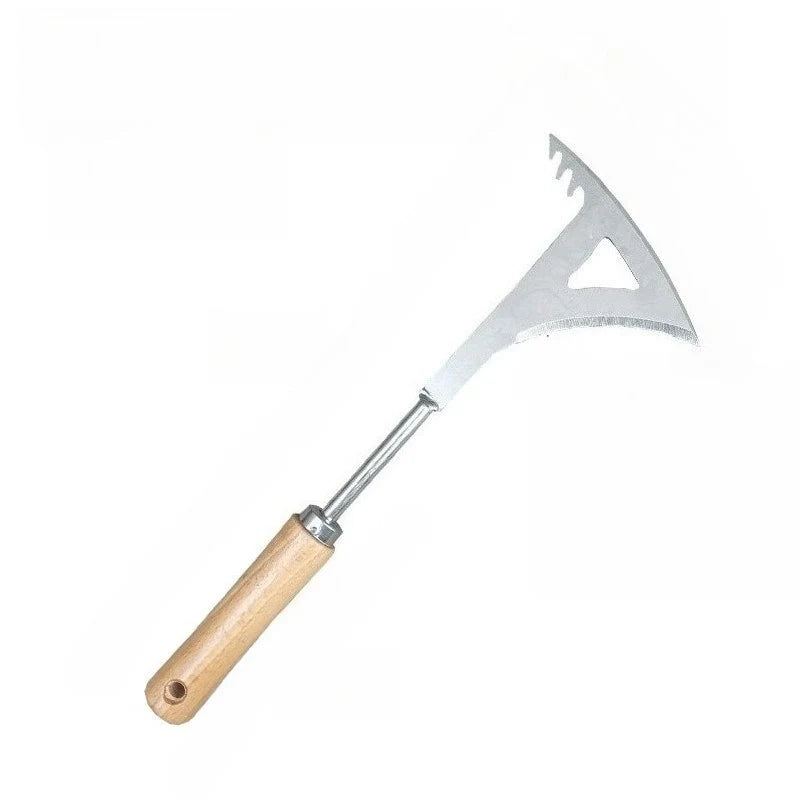 Crack Weeding Tool Stainless Steel L-Shaped Blade Beech Wood Handle