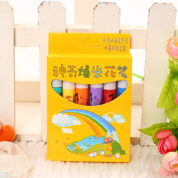 Crayons Raised 3D Popcorn Texture Washable & Multi-Surface