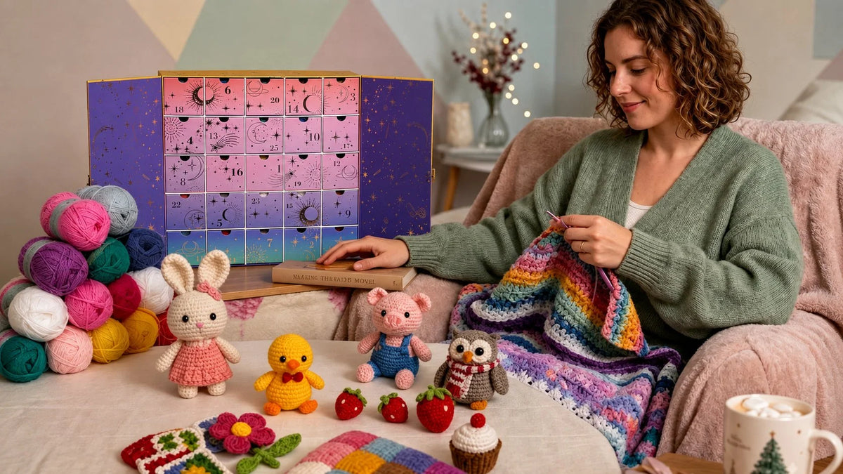 Crochet Advent Calendar 25 Drawers Yarn & Tools Reusable Box