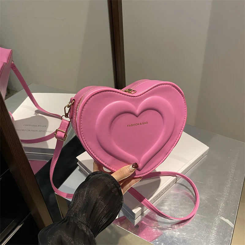 Crossbody Bag Heart-Shaped Adjustable Strap Lightweight Essentials Carrying