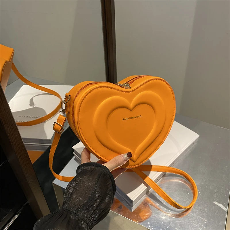 Crossbody Bag Heart-Shaped Adjustable Strap Lightweight Essentials Carrying