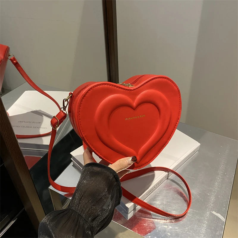 Crossbody Bag Heart-Shaped Adjustable Strap Lightweight Essentials Carrying