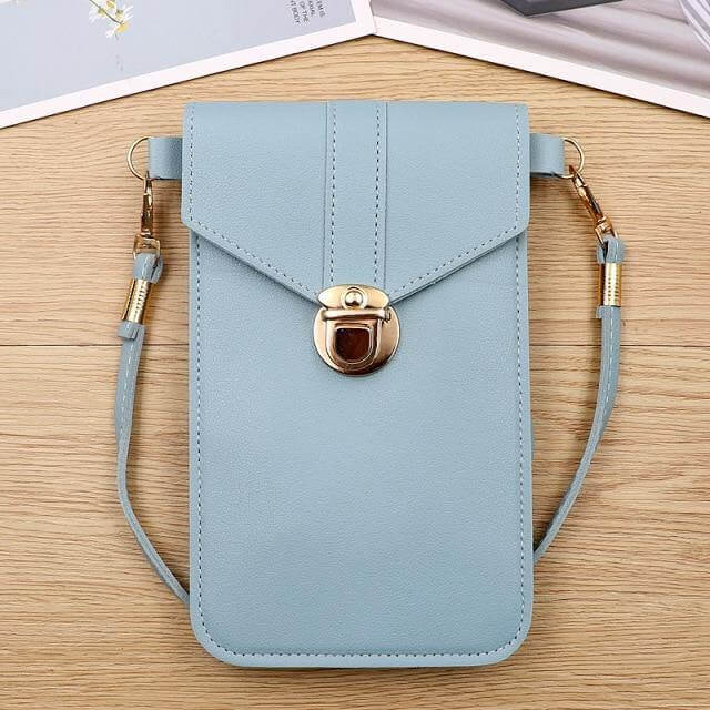Crossbody Phone Bag PU Leather Clear Touchscreen Window