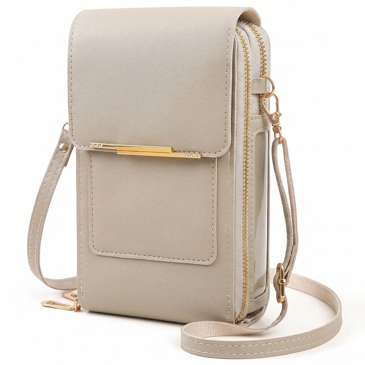 Crossbody Phone Bag RFID-Blocking Clear Touchscreen Window