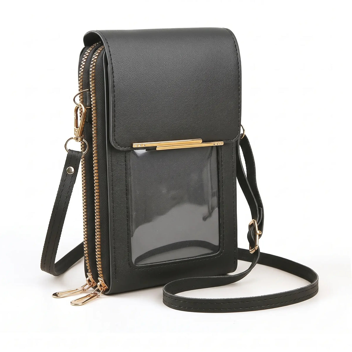 Crossbody Phone Bag RFID-Blocking Clear Touchscreen Window
