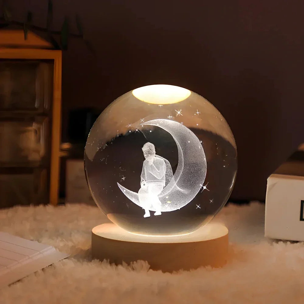Crystal Ball Lamp 3D Laser Engraved