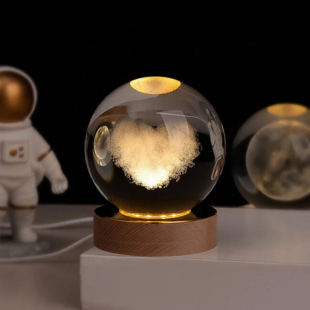 Crystal Ball Lamp 3D Laser Engraved