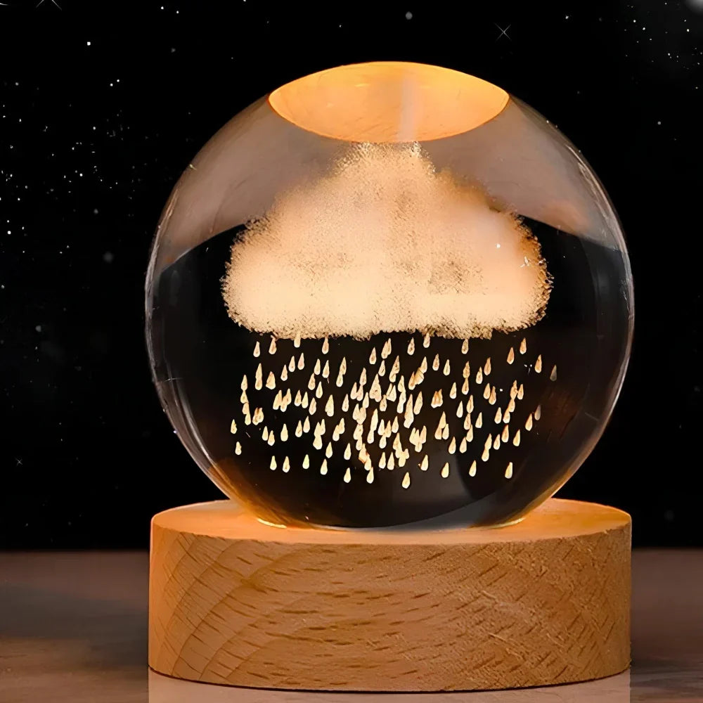 Crystal Ball Lamp 3D Laser Engraved