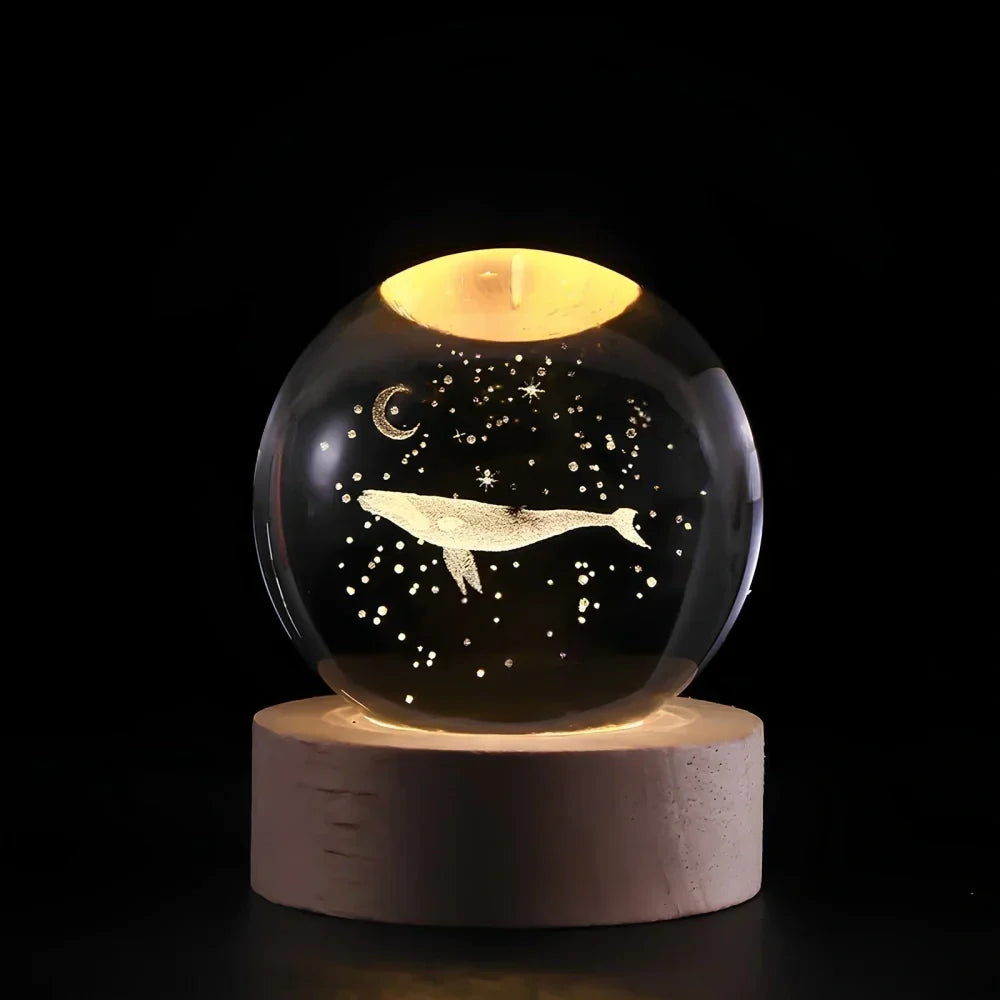 Crystal Ball Lamp 3D Laser Engraved
