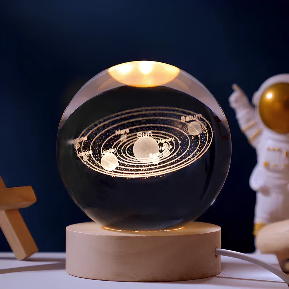 Crystal Ball Lamp 3D Laser Engraved