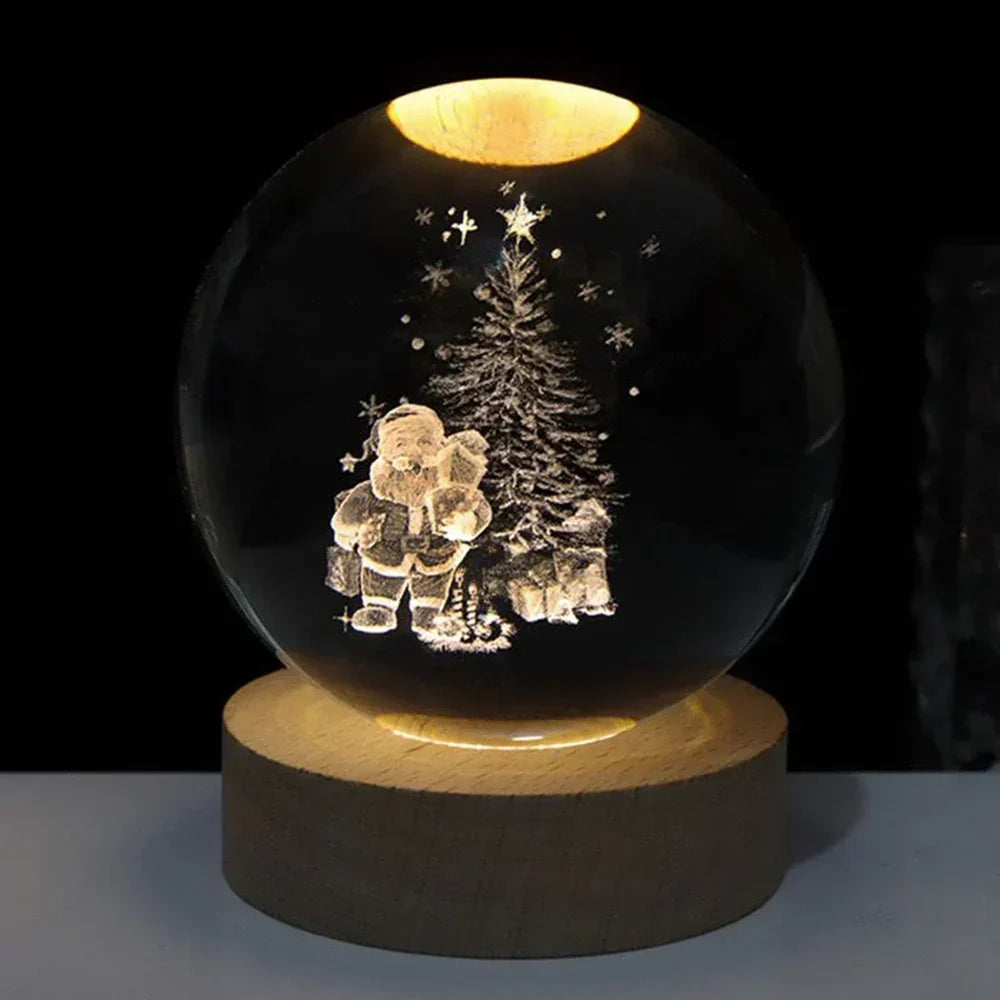 Crystal Ball Lamp 3D Laser Engraved