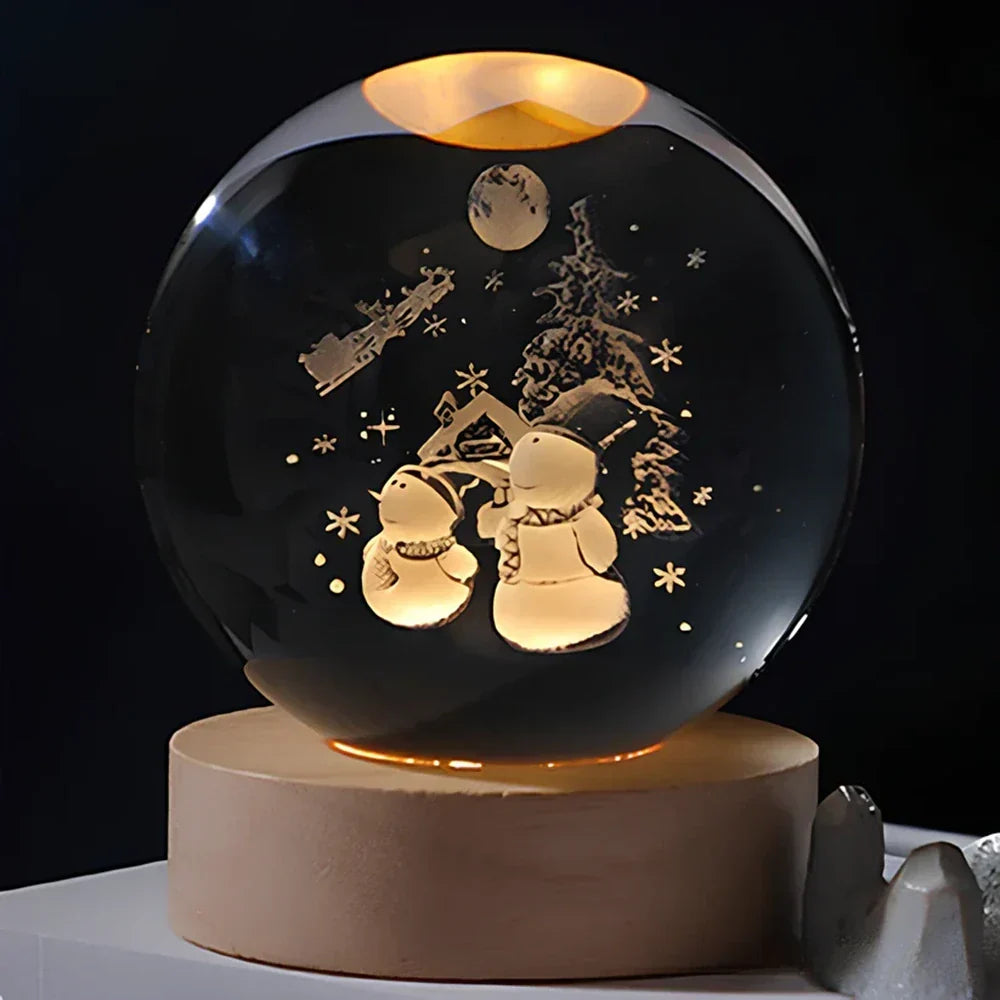 Crystal Ball Lamp 3D Laser Engraved