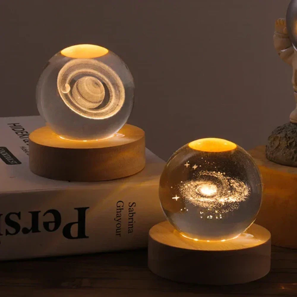 Crystal Ball Lamp 3D Laser Engraved
