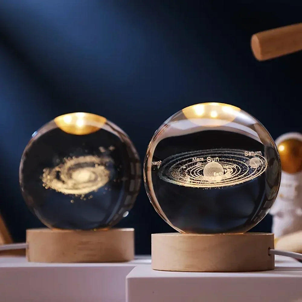 Crystal Ball Lamp 3D Laser Engraved