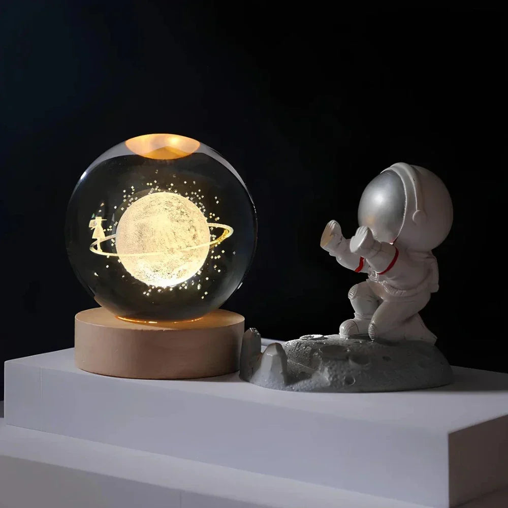 Crystal Ball Lamp 3D Laser Engraved