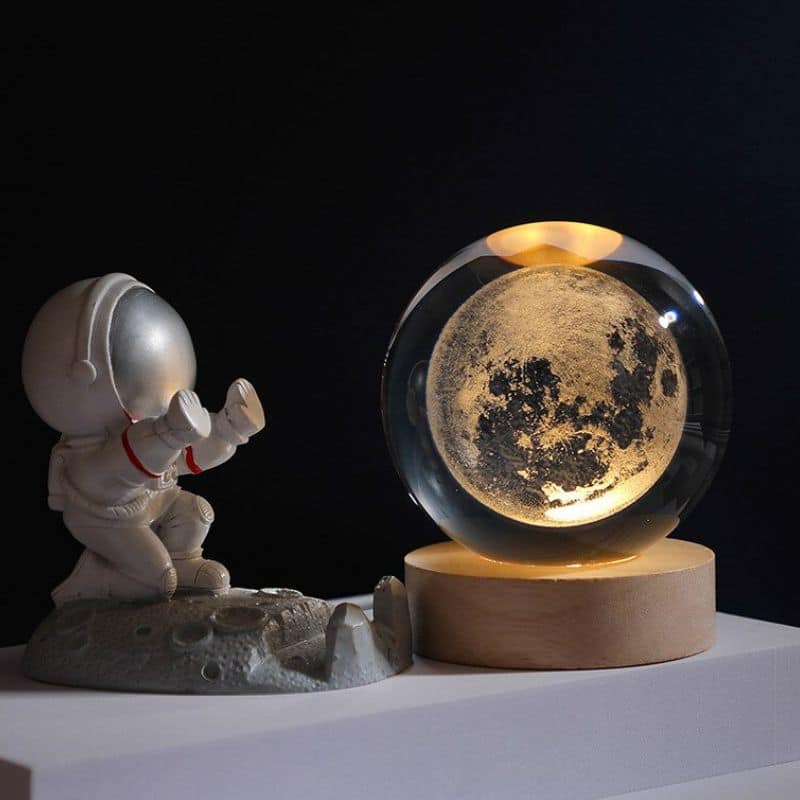 Crystal Ball Night Light 3D Engraved Warm White LED