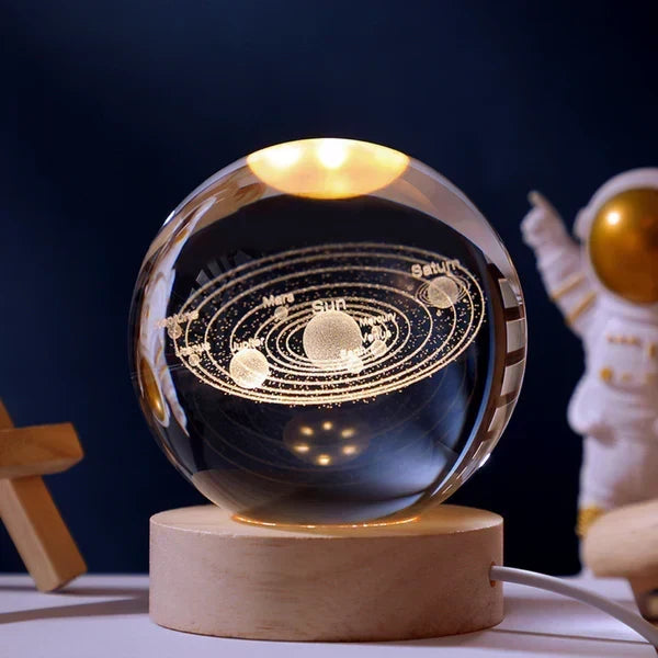 Crystal Ball Night Light 3D Engraved Warm White LED