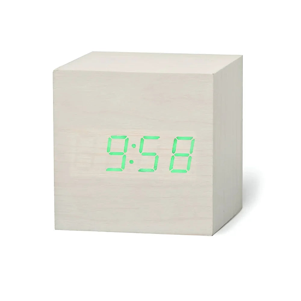 Cube Alarm Clock Floating Numerals Adjustable Dim USB Backup