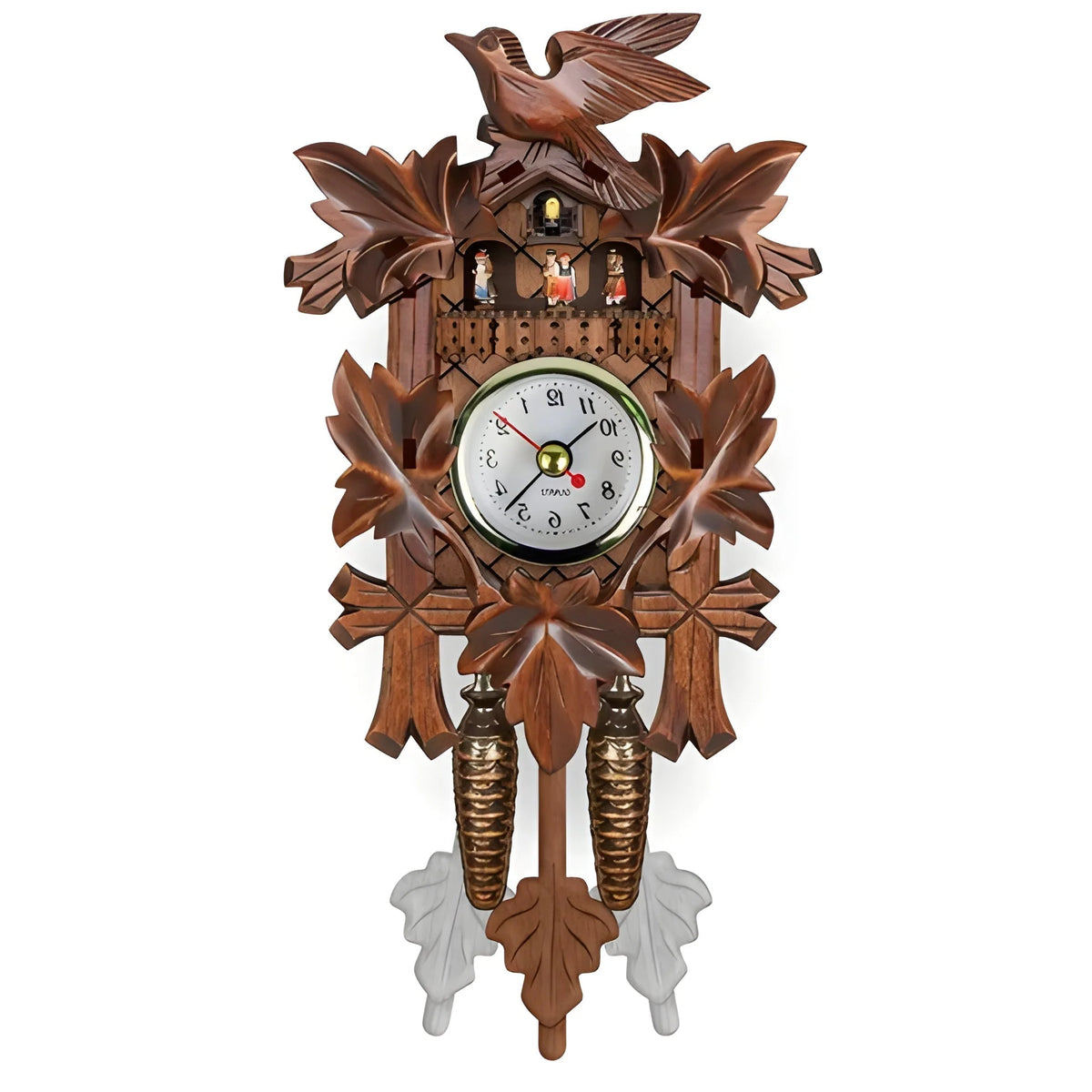 Cuckoo Clock Hand-Carved Battery-Operated Swinging Pendulum