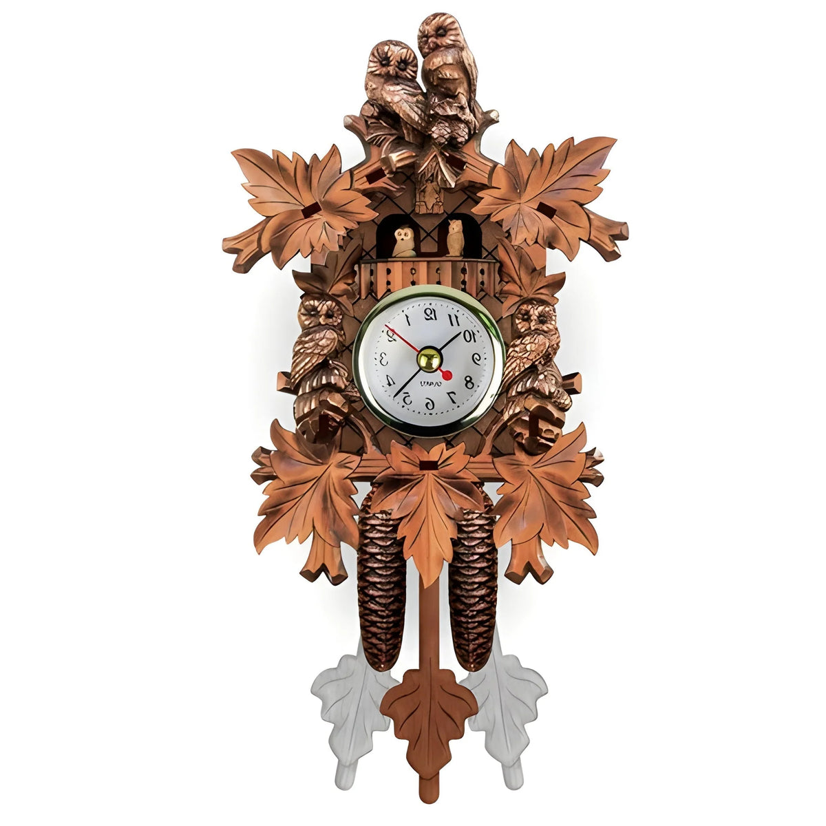 Cuckoo Clock Hand-Carved Battery-Operated Swinging Pendulum