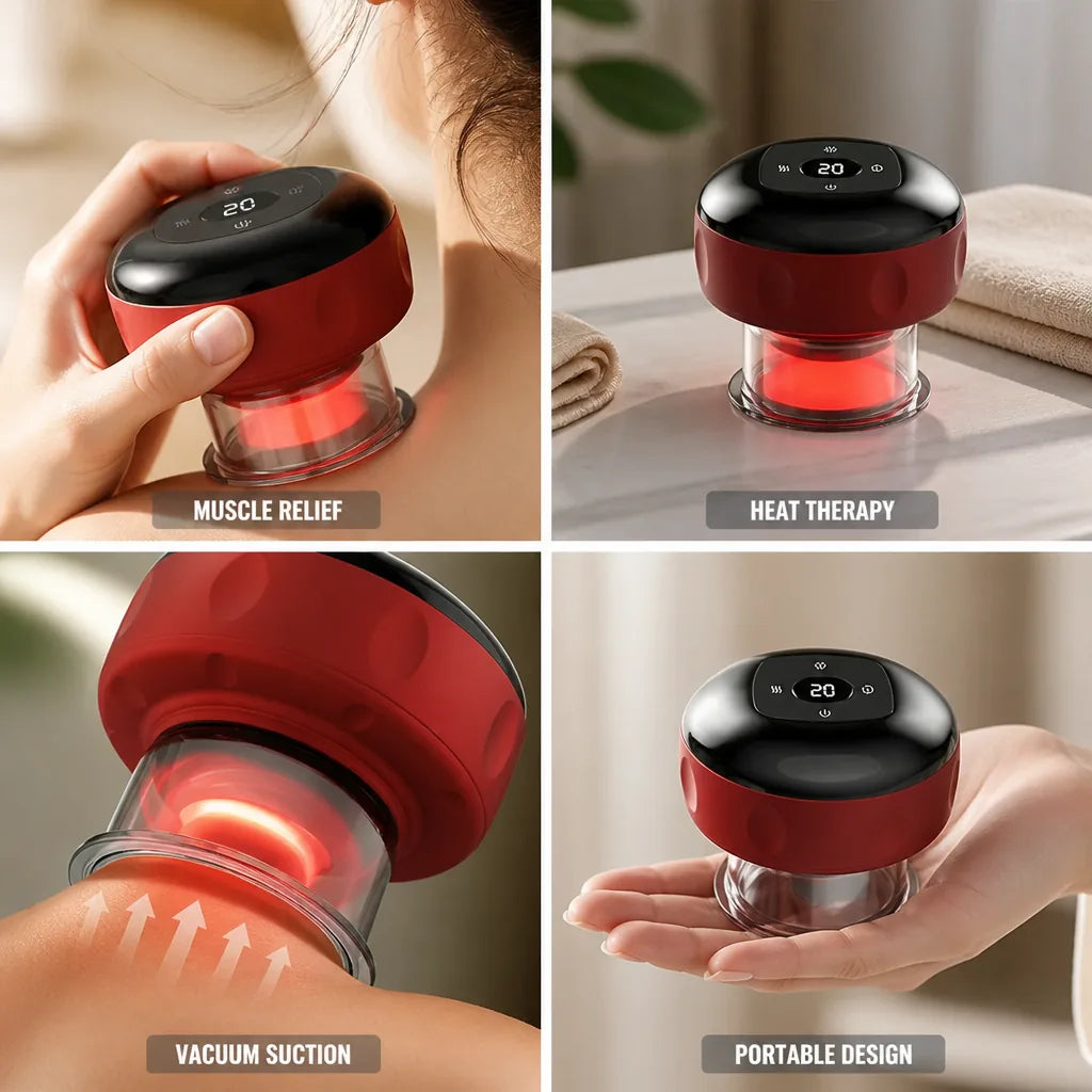 Cupping Massager Cordless Vacuum Suction & Heat Therapy