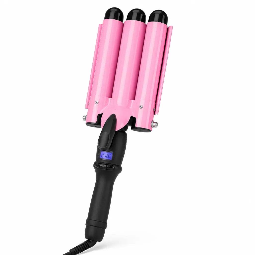 Curling Iron Triple Barrel Tourmaline Ceramic 360° Swivel Cord