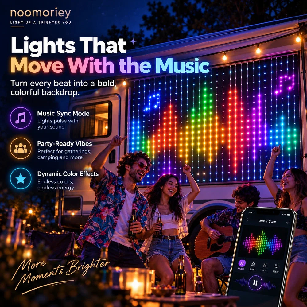 Curtain Lights RGB App-Controlled Music Sync
