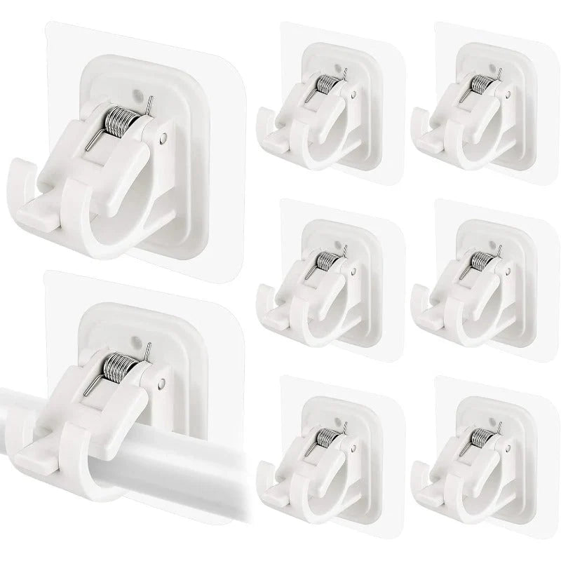Curtain Rod Brackets Adjustable Adhesive No-Drill Mounting