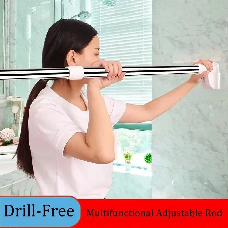 Curtain Tension Rod Adjustable Stainless Steel No-Drill Installation