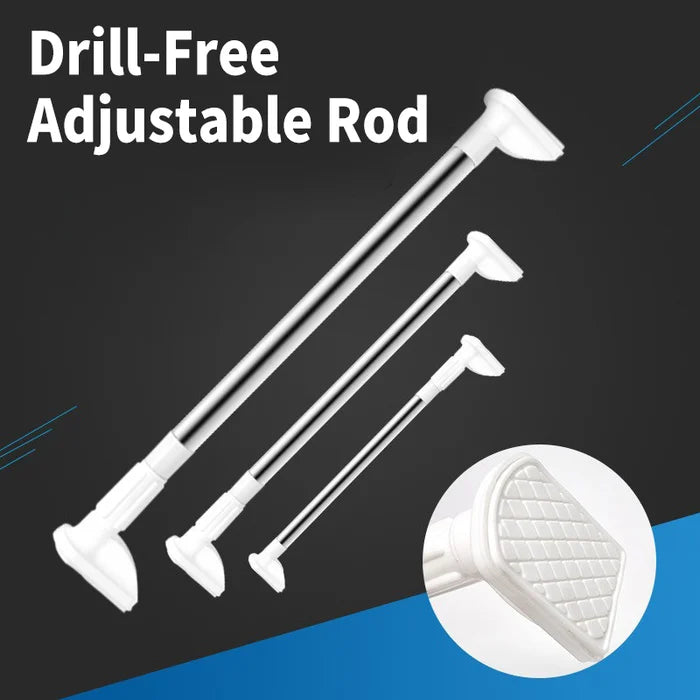 Curtain Tension Rod Adjustable Stainless Steel No-Drill Installation