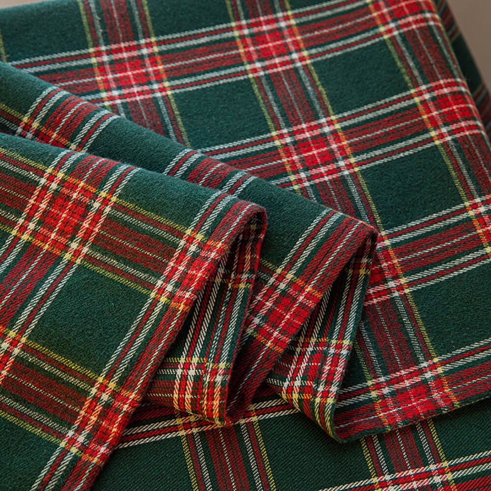 Curtains Plaid Polyester Grommet Top Machine Washable