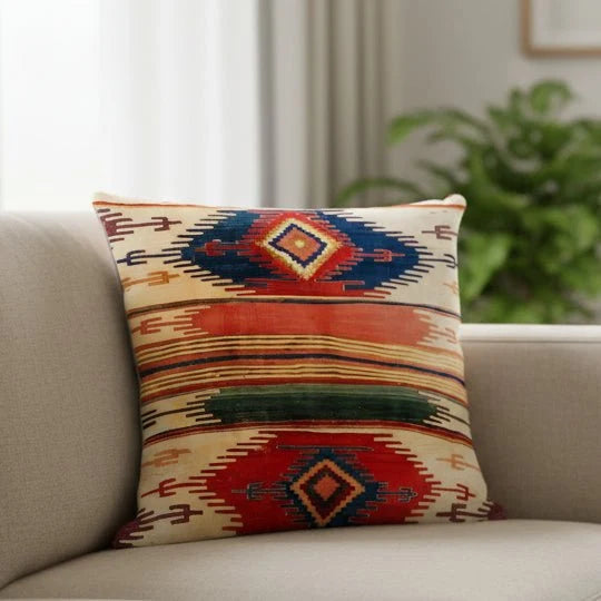 Cushion Cover Polyester Boho Design 17.7 Inch Square