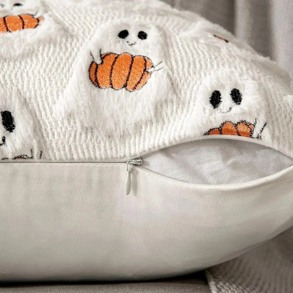 Cushion Cover Pumpkin Pattern Microfiber 18 x 18 Inch