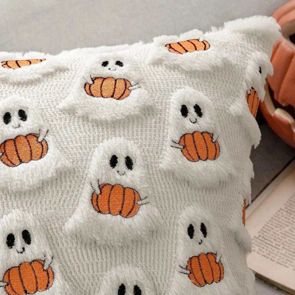 Cushion Cover Pumpkin Pattern Microfiber 18 x 18 Inch