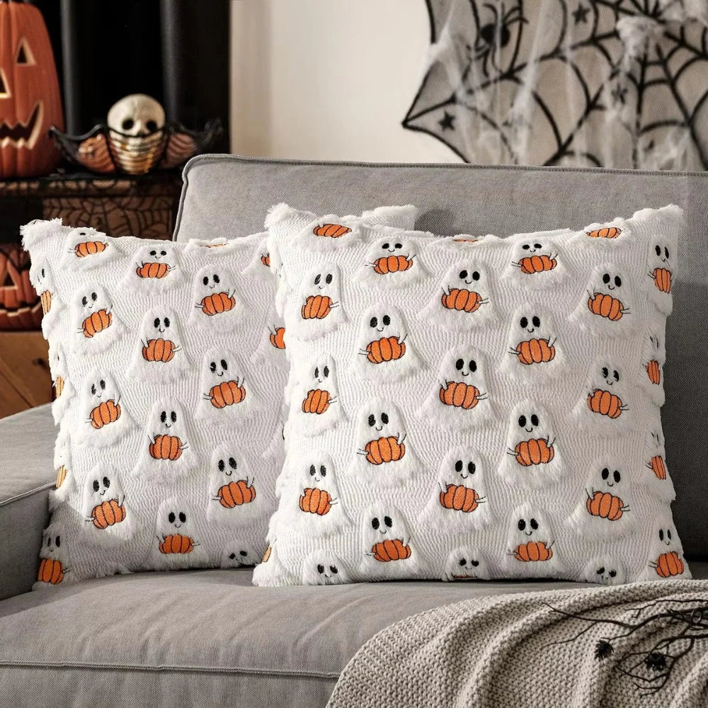 Cushion Cover Pumpkin Pattern Microfiber 18 x 18 Inch