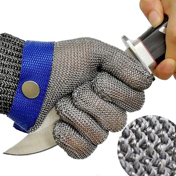 Cut-Resistant Glove 316L Stainless Steel Mesh ANSI A9 Protection