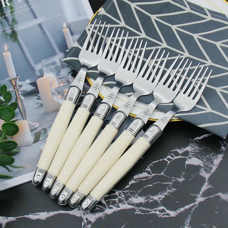 Cutlery Set 304 Stainless Steel Ivory Resin Handles