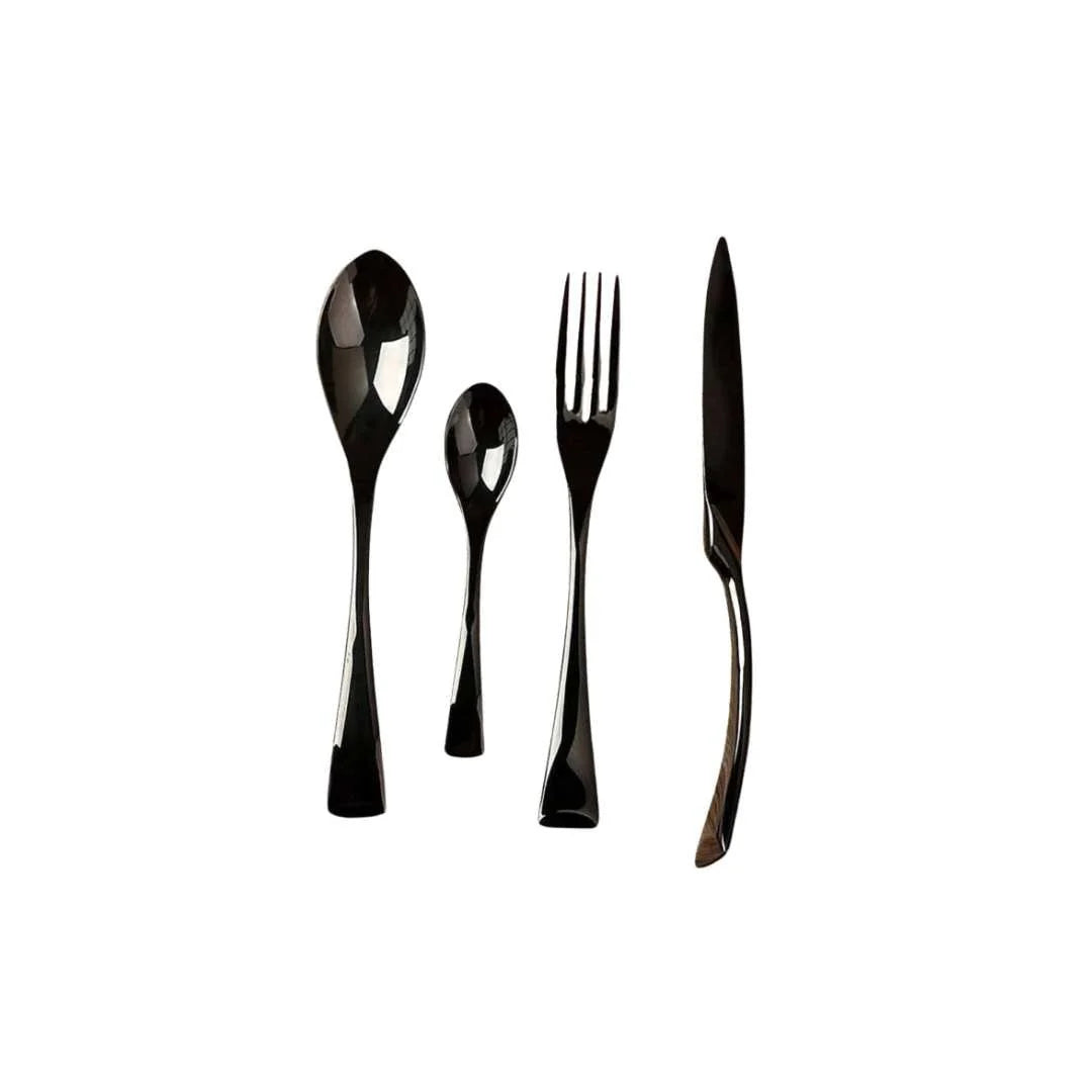 Cutlery Set Stainless Steel Matte Black Rust-Resistant