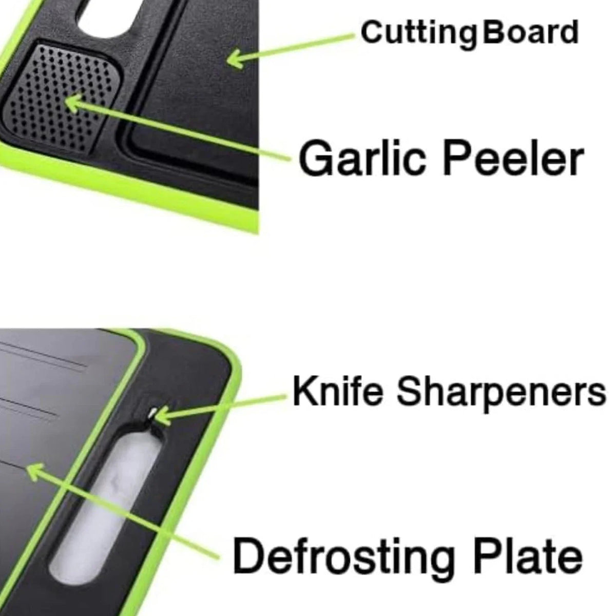 Cutting Board 4-in-1 Defrosting Plate Grater & Knife Sharpener