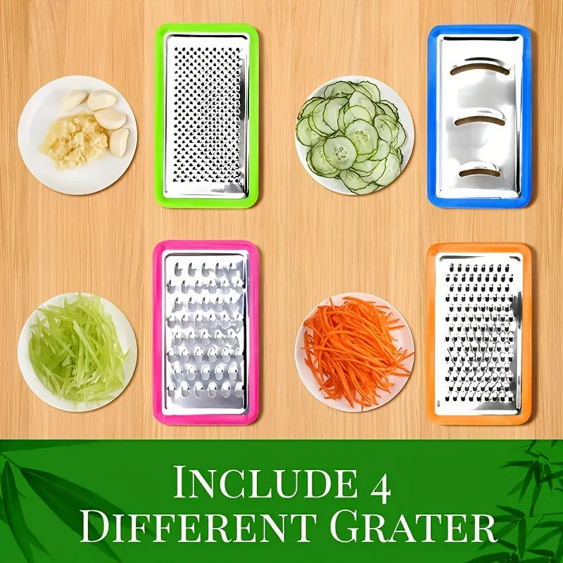 Cutting Board Bamboo Slide-Out Containers & Built-In Grater