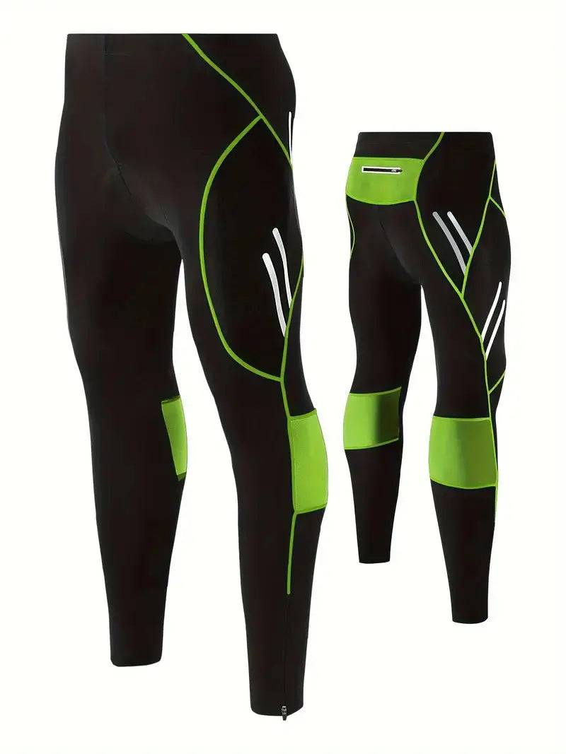 Cycling Tights Gel Padded Breathable Reflective Stripes