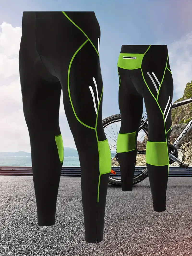 Cycling Tights Gel Padded Breathable Reflective Stripes