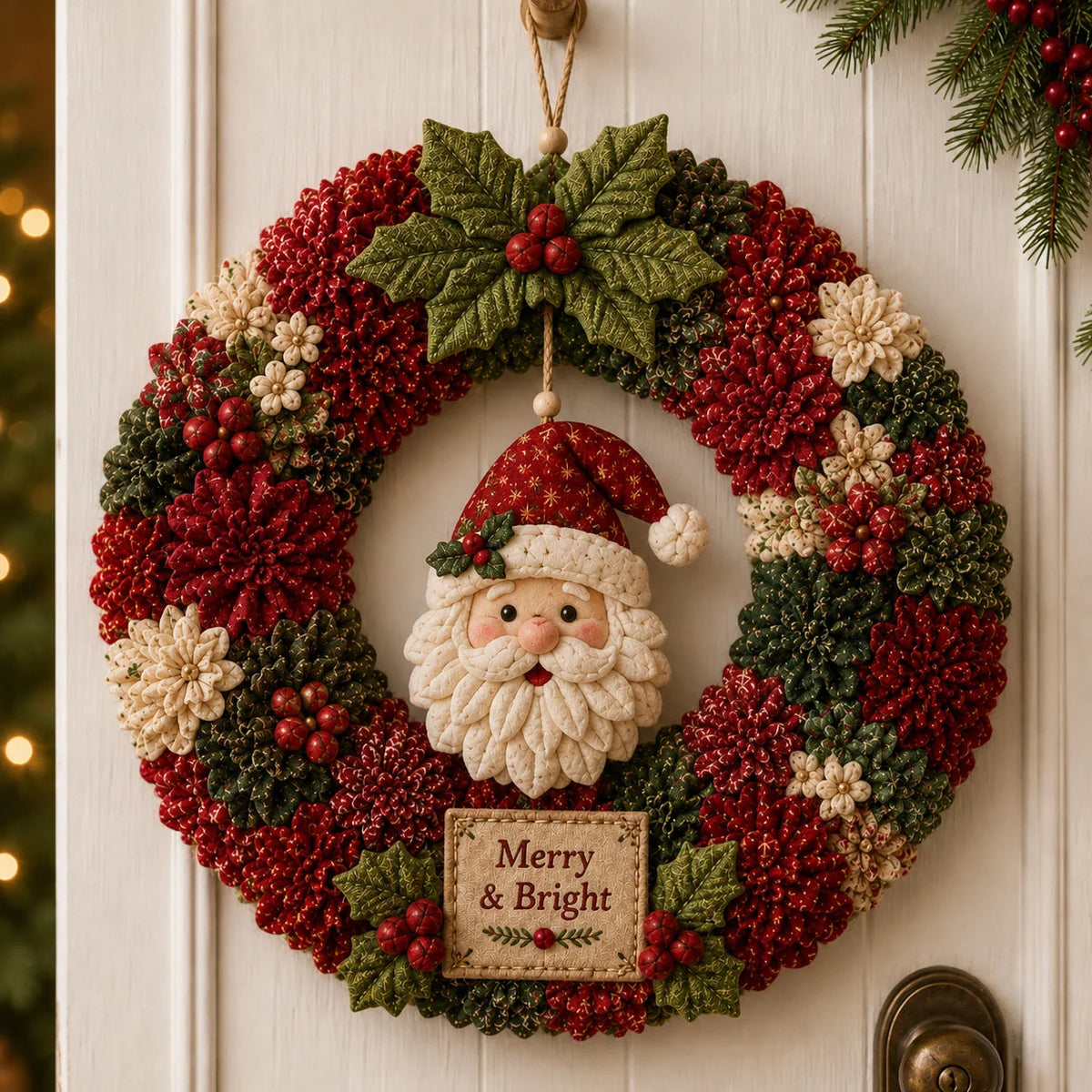 DIY Fabric Wreath Kit 3D No-Sew Holiday Crafting